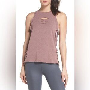 NWT Alo Yoga cut it out long tank Heathered rose water size medium